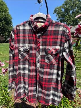 Dapper Boi Red, Black & White Plaid Button-Down Shirt